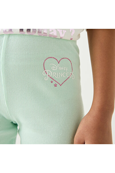 Disney Princess Print Biker Shorts with Elasticated Waistband