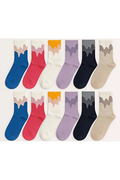 shefox 12 Pairs of Women's Painted Pattern Cotton Premium Socks