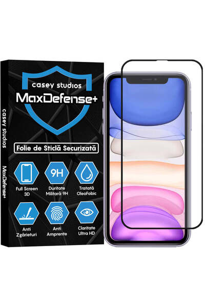 Casey Studios Folie Sticla iPhone 11 Pro Max, Full Cover 3D, Ultra HD, Anti Z...