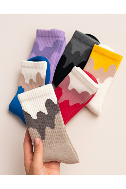 shefox 12 Pairs of Women's Painted Pattern Cotton Premium Socks