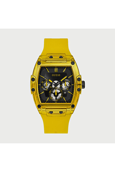 Guess Men's Yellow Chronograph Silicone Strap Watch - GW0203G6 | 43 MM