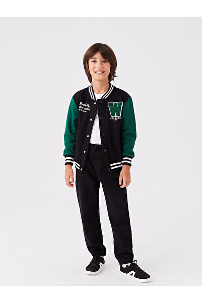 LC Waikiki Lcw Kids Black Comfortable Fit Elastic Waist Boys' Trousers