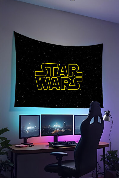 RUGRUMBA غطاء جدار حرب النجوم - تصميم مستوحى من الأفلام، قماش عالي الجودة، سج...