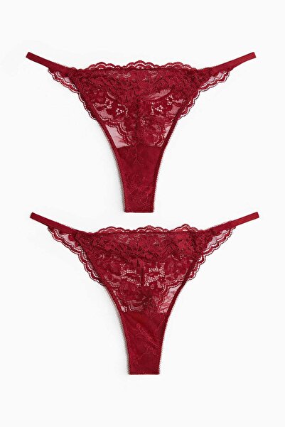 H&M طقم مكون من قطعتين من سراويل داخلية دانتيل