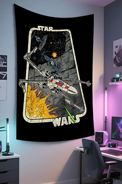 RUGRUMBA Star Wars Duvar Örtüsü – Film Temalı, Kaliteli Kumaş, Tapestry Duvar...