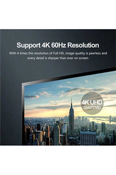 Unitek Display Port 1.2 Cable 2Mt 4K (Y-C608Bk)