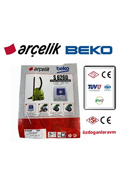 dogant özdoğanlar avm أرتشيليك بيكو S 6260 BKS 1330 كيس غبار صناعي 5 قطع