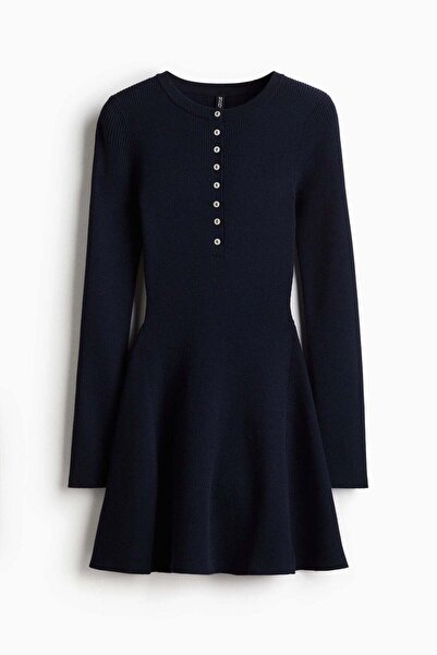 H&M Rib-knit flared-skirt dress