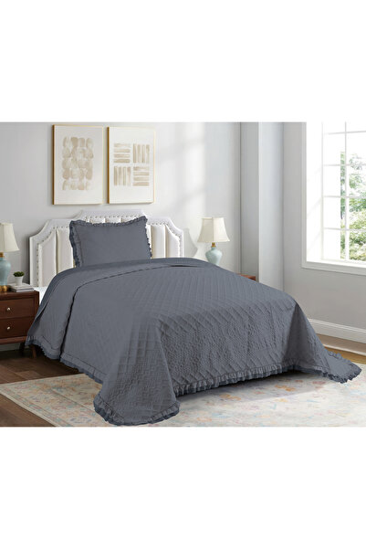 GOBLETTE HOME SARA Serisi TEK Kişilik Fırfırlı Kapitone Yatak Örtüsü Seti - 5 Renk