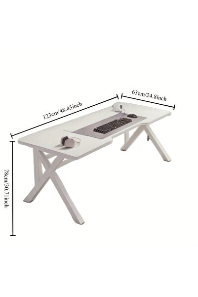 Cozara Large Capacity K-Type Gaming Desk - Modern Ergonomic Computer Desk with Sturdy Metal Frame,