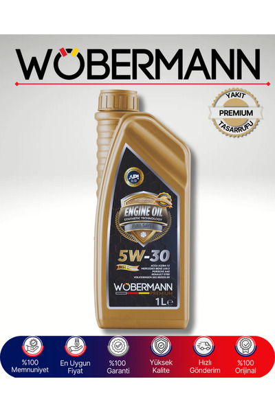 Wöbermann Premium 5W-30 Sentetik Motor Yağı 1 Litre - Yüksek ve Yakıt Tasarrufu Sağlar