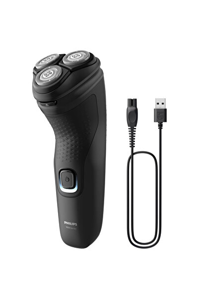 Philips Aparat de ras Shaver Seria 1000 S1141/00, barbierit umed şi uscat, fara fir, capete 4D flexi