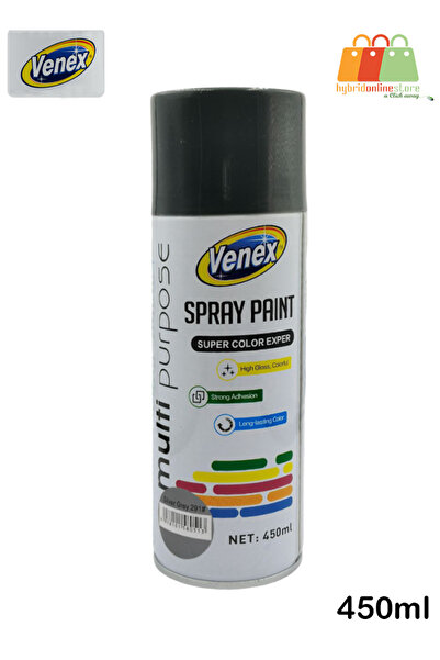 Venex Silver Grey 291 Multi-Purpose Spray Paint – Quick Dry, High Gloss, Durable All-Surface Use