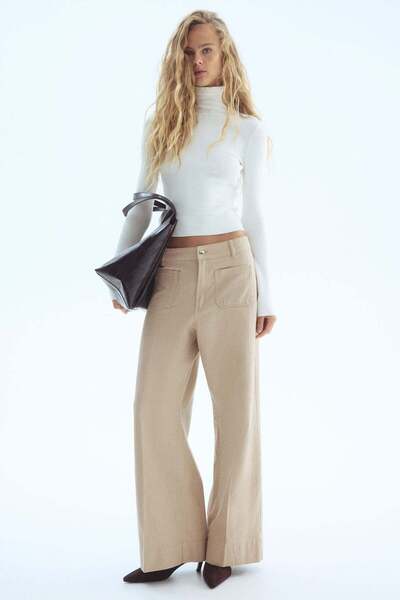 H&M Wide twill trousers