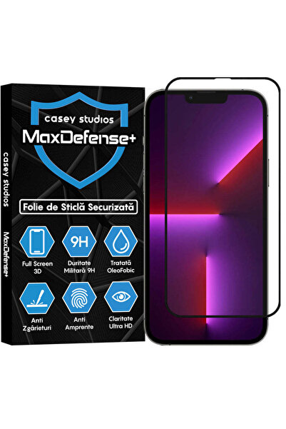 Casey Studios Folie Sticla iPhone 13 Pro Max, Full Cover 3D, Ultra HD, Anti Z...