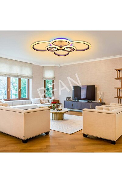 RFAN LED Chandelier, Model K38-2+2+2RGB, with Remote Control, 3 Types of Light, 176W, White