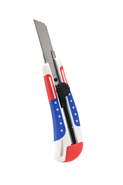 Lawazim American Flag Utility Knife - Retractable Scalpel with Locking Blade and Ergonomic Handle