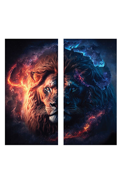 4Decor Set Pictură pe pânză - Regele Animalelor - 100x100 cm