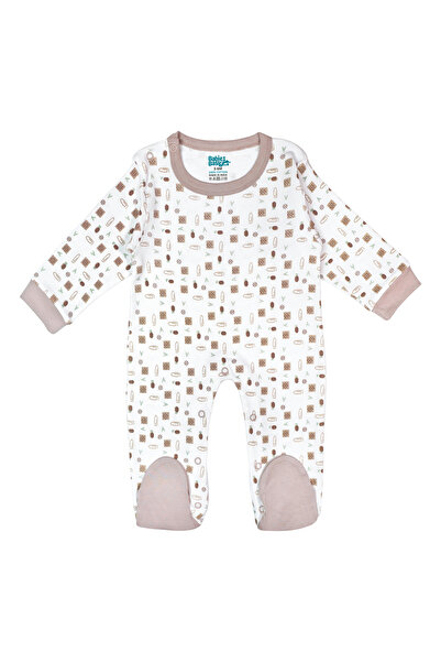Babies Basic 5 piece Sets include Bib, Romper, Mittens, Cap and Sleepsuit, 3-6 Months , Beige