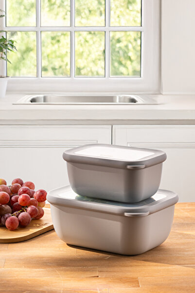 Emsan Lora 2-Piece Storage Container Gray