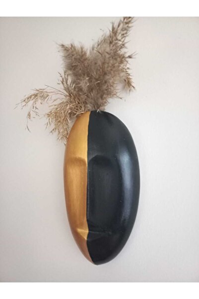 emilysamy Two Color Abstract Human Face Wall Vase, Mask Wall Ornament, Accessory Black-Gold