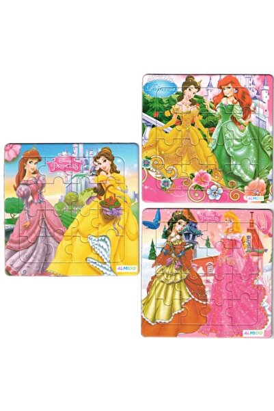 Almido Set de 3 puzzle-uri 16 piese, Prințese, Almido, Multicolor