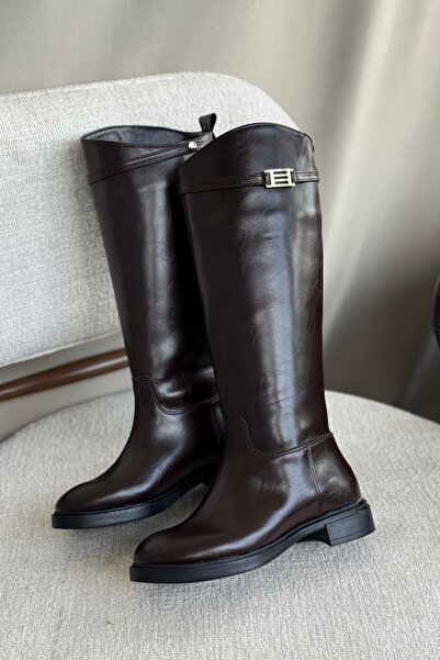 MODAADAM Жіночі черевики Nantes з плоскою підошвою та пряжкою - кавовий-руган