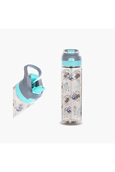Eazy Kids Dinosaur Print Sipper Water Bottle with Spray Nozzle and Handle - 7...