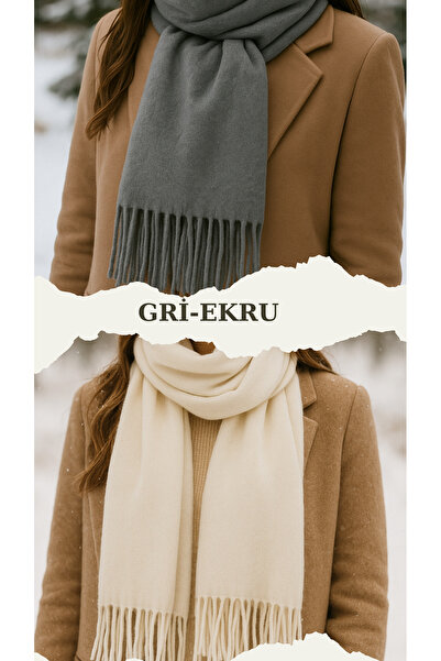 LYDIA SCARF Pufyy Solid Color Scarf Shawl -2 Pieces