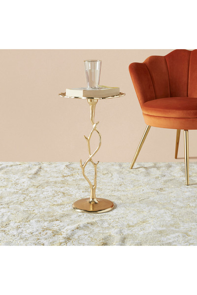 Lifestyle Round Metal Top Accent Table - 30x30x55 cms
