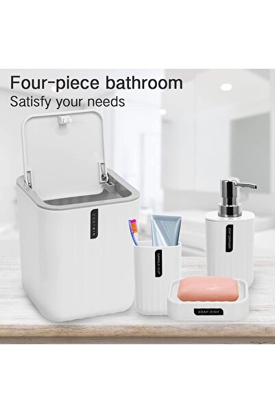 Generic Sanitary Wares Windo Bathroom Accessory Set - 4 Pieces, White, AR-435-8