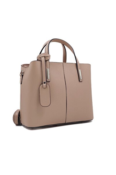 Posete Fagaras Poseta Piele Emanuelle - Roz - Pudra, 3 Compartimente, 1 Buzun...