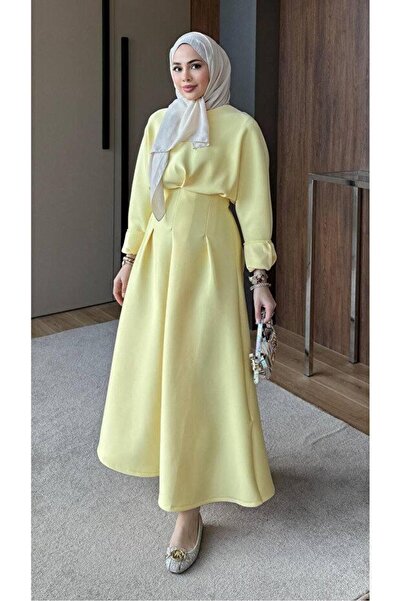 AXXAN Women's Dress Fitted at the Waist Pencil Dress with Zipper at the Back