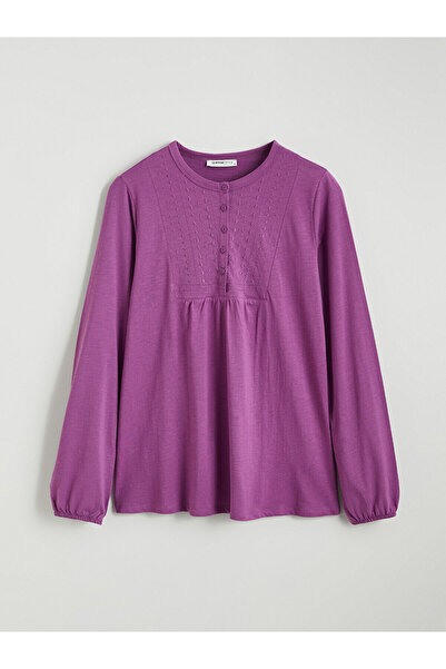 LC Waikiki Hilfa New Season Crew Neck Embroidered Blouse