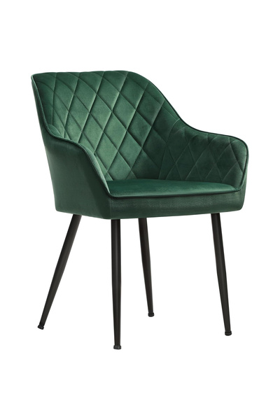SONGMICS Velvet Upholstered Living Room Chair with Armrests, Load 110 kg, 63x60x85 cm, Green