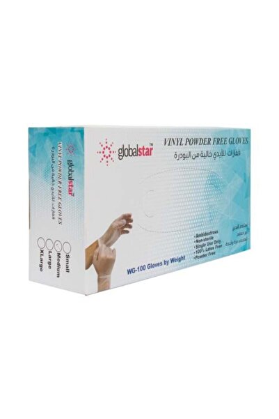 Globalstar قفازات جلوبال ستار الشفافة 100 قطعة متوسطة (M)