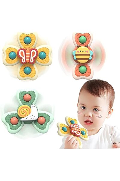 Generic ICV V Suction Cup Spinning Toys, Innovative Sensory Bath Toys for Toddlers, 3 Pieces (Style 1)