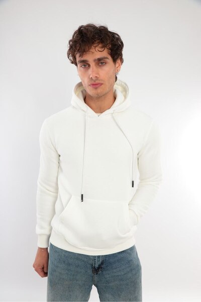 FRANCO RENZO Unisex Standard Cut 3 Thread Hooded Cotton Sweatshirt with Fleece Inside