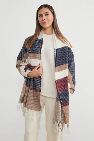 Fulla Moda αντίθεση χρωμάτων Σάλι με σχέδιο κηρήθρας