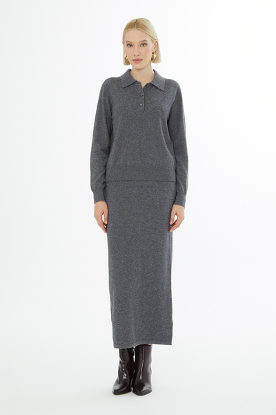 GİZİA Gömlek Yakalı Düğme Kapamalı Kazak