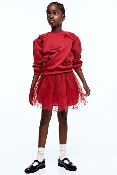 H&M Flock-print tulle skirt