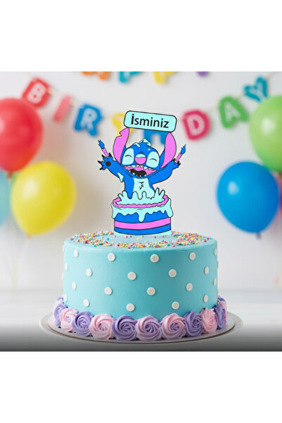 Kanem3D Stitch İsme Özel Pasta Süsü