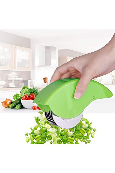 fitto 6-Blade Herb Grinder with Roller — Manual Herb and Vegetable Chopper (Green)