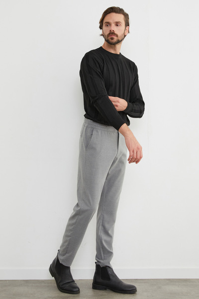 Fulla Moda Elastic Waist Lace-Up Fabric Pants