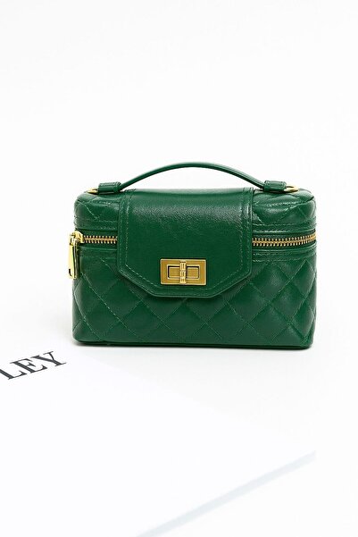 Handley Луксозна капитонирана чанта с печат и детайл с ключалка