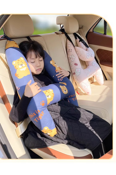 OEM Car Travel Pillow for Children, Body & Head Support, Seat Belt Attachment
