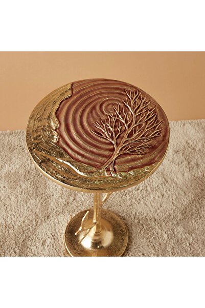 Lifestyle Metal Top Accent Table with Pedestal Base - 32x32x55 cm