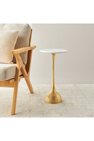 Lifestyle Hammered Marble Top Side Table