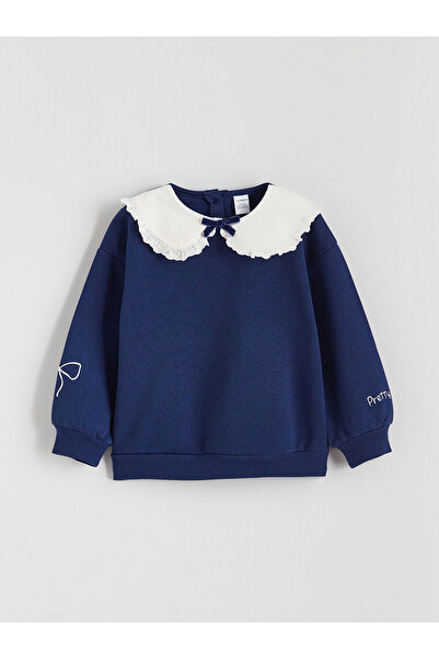LC Waikiki LCW Kids Bleumarin guler tip Peter Pan Hanorac pentru fete tricou