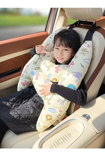 OEM Car Travel Pillow for Children, Body & Head Support, Seat Belt Attachment